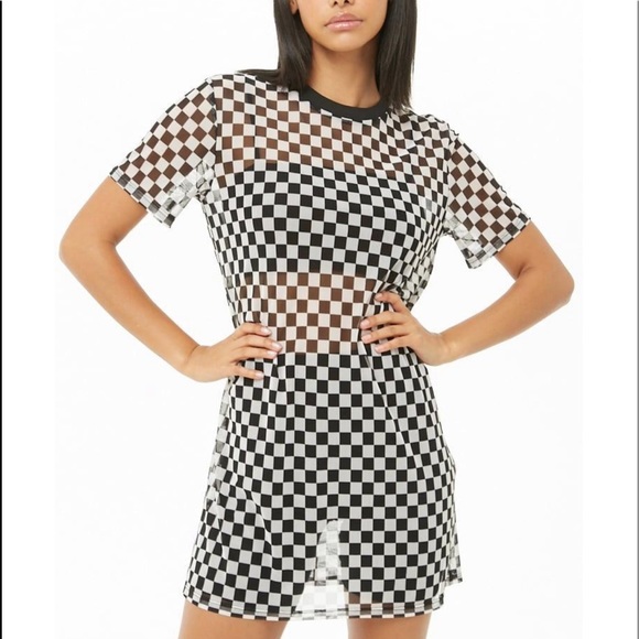 black and white checkered dress outfit